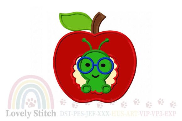 Apple Worm Applique Embroidery: A Creative Branding Asset
