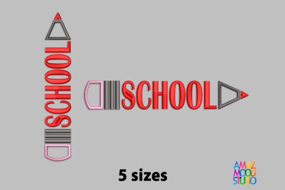 School Pencil Color: A Fresh Embroidery Design for Small Business Branding