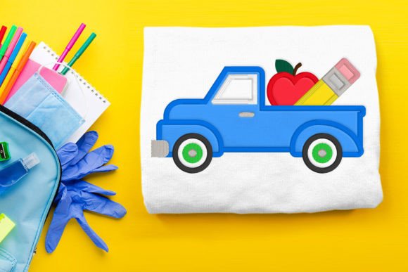 Vintage Truck Applique for Back to School Apparel